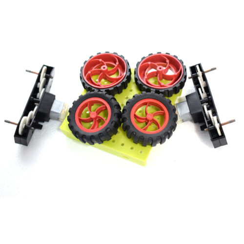 مجموعه ساخت ربات ( چرخ و گیربوکس و شاسی )